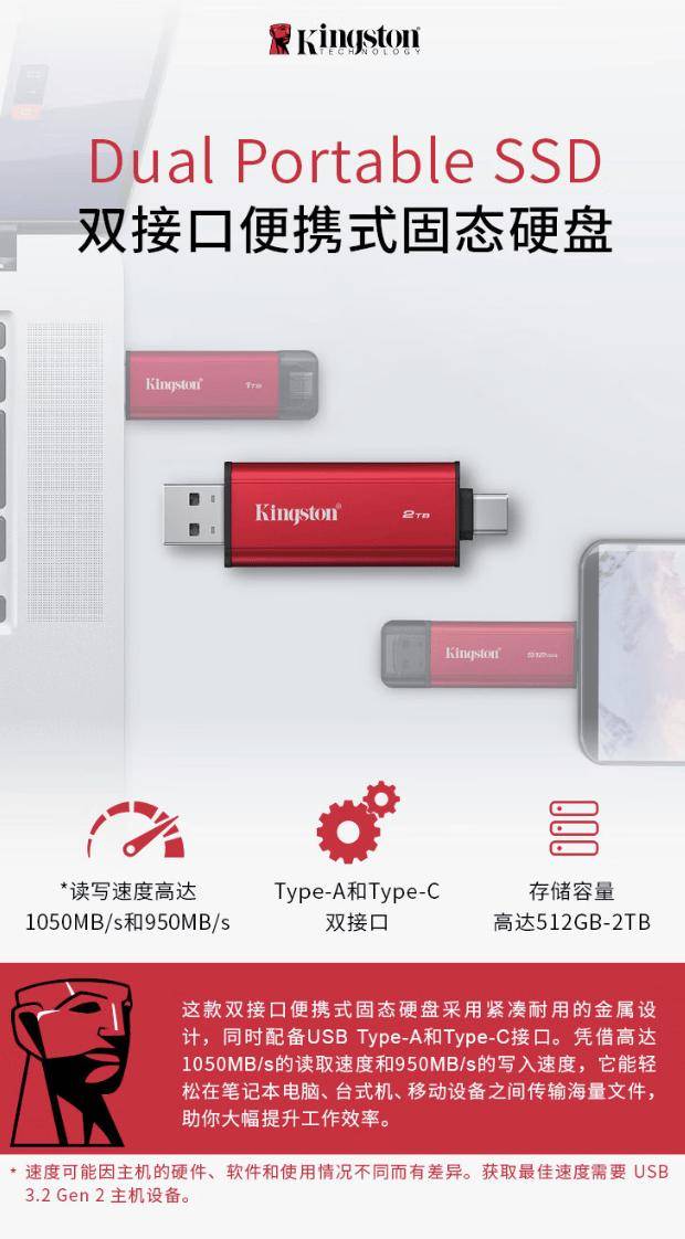 金士頓推出雙介面USB-C 3.2 隨身碟，699元起