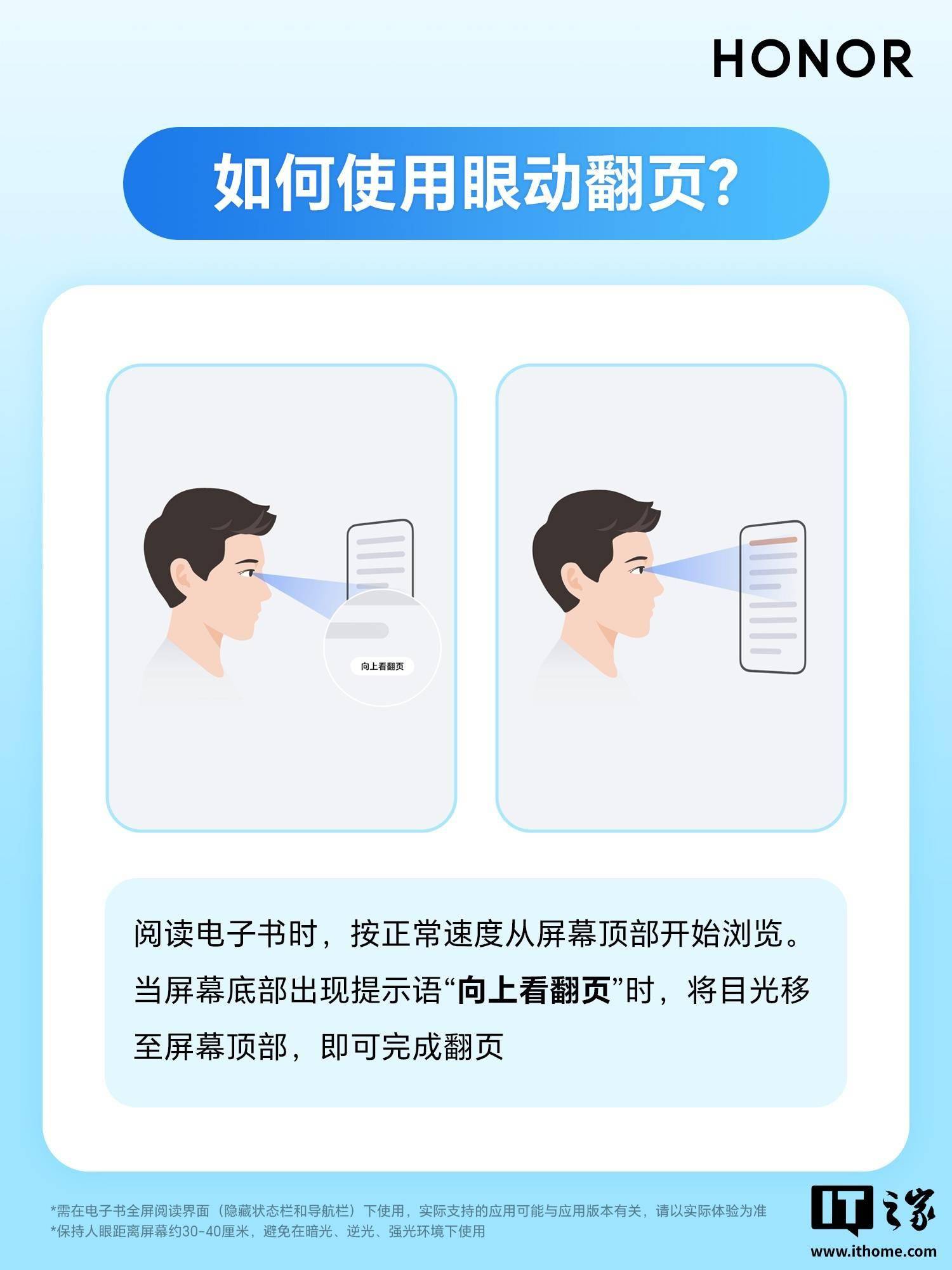 榮耀MagicOS全新功能「眼動翻頁」官宣，支援電子書應用翻頁
